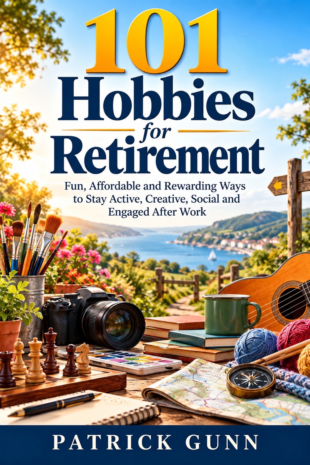 101 Hobbies for Retirement book cover by Patrick Gunn
